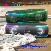 Bluetooth Speaker With RGB Colorfull Lights Outdoor IPX7 Waterproof 30W Powerful BT5.3 Loudspeaker Stereo Surround TWS Speaker