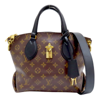 【二手名牌BRAND OFF】LOUIS VUITTON LV 路易威登 棕色 原花 帆布 Flower Zipped Tote PM 兩用包 托特包 M44351