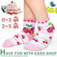 【esoxshop】pb 寶寶止滑襪-我愛櫻桃(0~2歲/2~5歲)│台灣製造《寶寶襪/短襪/嬰兒襪/防滑襪》