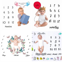 Baby Milestone Photo Props Background Blankets Play Mat Calendar Boy Girl Newborn Photography Props Cloth Photo Accessories