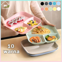 Piring Makan Kotak Piring Sekat 3 Grid Sarapan Siang Plat Makan Anak Reduksi Lemak
