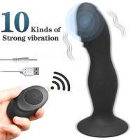 10 Modes Wireless Remote Realistic Dildo Vibrator Butt Plug Male Prostate Masturbator Anal Vibrator Sex Toys For Women Man Gay