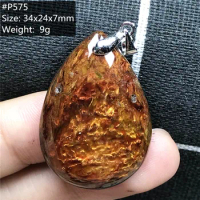 Natural Pietersite Pendant Jewelry For Women Men Love Yellow Red Crystal 34x24x7mm Beads Water Drop Namibia Energy Stone AAAAA