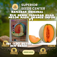 kemasan original biji benih tanaman buah melon madu orange impor F1