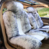 5 seat Keep warm Australian wool long plush fur seat cover For Renault Clio / For Nissan March Micra K13 MK4 IV ( Front + Rear )
