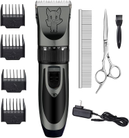 Dog Grooming Kit Clippers Low Noise Electric Quiet Rechargeable Cordless Hair Thick Coats Clippers