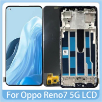 6.43" AMOLED For Oppo Reno7 5G CPH2371 LCD Display Touch Screen With Frame For Oppo Reno7 5G LCD Replacement Repair Parts
