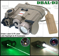 全功能DBAL-D2強光戰術電筒+綠鐳射IR鐳射IR電筒頭盔照明燈泥色