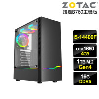 【NVIDIA】i5十核GeForce GTX 1650{白楓判官}電競電腦(i5-14400F/技嘉B760/16G/1TB)