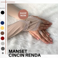 Manset Tangan Cincin Renda | Manset Tangan Renda cincin Muslimah|Sarung tangan cincin renda