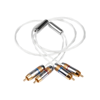 RCA信號線 發燒級純銀雙絞音響功放音頻線HiFi音箱雙蓮花頭連接線