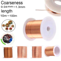 1pcs thickness 0.04~1.3mm copper wire, magnet wire, enameled copper winding wire, coil copper wiring, cable copper wire