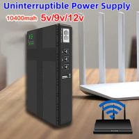 10400mAh Mini Portable UPS 5V 9V 12V Uninterruptible Power Supply for WiFi, Router Large Capacity Power