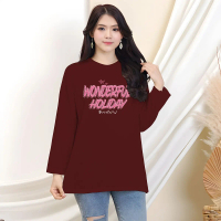 Kaos Oversize Wanita Lengan Panjang/Kaos Distro Wanita Streetwear Oversize Lengan Panjang/Kaos Overs