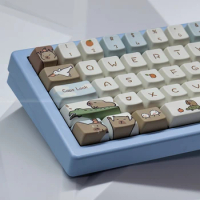 ECHOME Cute Capybara Theme Keycap Set PBT Dye-sublimation Cartoon Animal Keyboard Cap MDA Profile KeyCap for Mechanical Keyboard