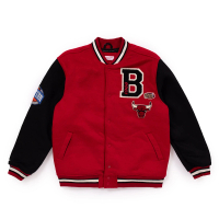 【Mitchell &amp; Ness】NBA Team Legacy Varsity Jacket 校隊外套 公牛 紅黑(高端羊毛混紡校隊外套)