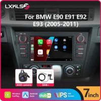 Car Radio with Wireless Carplay Android Auto for BMW 3 series E90 E91 E92 E93 2005-2011 7" IPS Screen DAB+ AHD Rear View Camera
