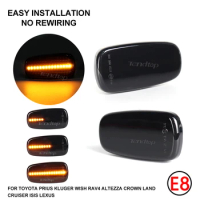 Sequential Side Mirror Lamp LED Flashing For Toyota Prius Kluger Wish RAV4 Altezza Crown Land Cruiser Isis Lexus Dynamic Light