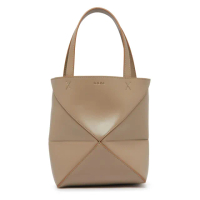 【LOEWE 羅威】Mini Puzzle Fold Tote 迷你 小牛皮 折疊 托特包 肩背包 沙色