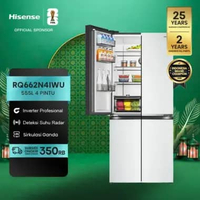 Hisense Kulkas RQ662N4IWU Refrigerator 4 Pintu Kapasitas 555L Warna Putih Inverter Pro 360 Derajat M