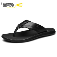 Camel Active 2022 New Men Slippers Split Leather Men Beach Shoes Brand Men Casual Shoes Men Slippers Sneakers Summer Shoes