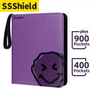 BERYFAM Binder Zipper Album 400/900 Pocket Purple Leather Pokemon Lomo Card Binder Blueberry Series 