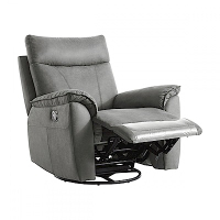 hoi! 林氏木業防汙耐磨可旋轉獨立筒單人躺椅沙發 LS170-深灰色 (H014307942)