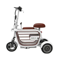 Electric Bicycle With Pet Basket 3 Wheel Electro-tricycle 400W 48V White/Pink Mini Electric Scooter For Children