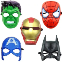 BEAST KINGDOM Spider Man Mask Hulk Batman Cosplay Props Ironman Theme Party Mask Halloween Dress Up Children Birthday Gift