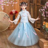 Kids Hanfu Chinese Costume Girl Han Dynasty Dance Costume Retro Tang Dynasty Han Fu Clothes Oriental Ancient Prince Suit