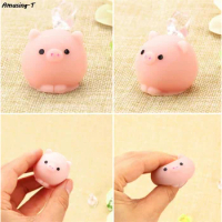 1pc new Pig Ball Squishy Slow Rising Kawaii Mini Mochi Bunny Phone Strap Squeeze Stretchy Pendant Bread Cake Kids Toy Gift