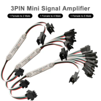 WS2812B WS2811 Mini TTL Signal Amplifier Repeater For 16703 SK6812 3Pin RGB Addressable Led Strip Light Module 1 To 2/4/8 5-24V