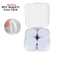20pcs 50pcs 13.56MHz Ntag215 NFC Coins Adhesive Cards Badge Backing 504 Bytes ISO/IEC 14443 A 25mm Waterproof PVC Ntag 215 Tag
