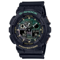 【CASIO】G-SHOCK 鏽鐵意象新古典金屬雙顯腕錶-黑x綠(GA-100RC-1A) [APP下單享4%點數]
