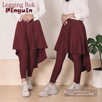 Legging Rok Wanita / Legging Rok Olahraga Sporty / Legging Rok Pinguin Jersey L Black