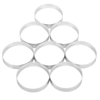 8Pcs Stainless Steel Tart Ring, Heat-Resistant Perforated Cake Mousse Ring Round Double Rolled Tart Ring Metal Mold 10cm