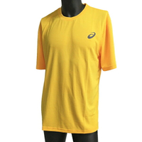 Asics T-Shirts [K11615-08] 男女 短袖 T恤 運動 排汗 吸濕 快乾 柔軟 舒適 台灣製 黃銀