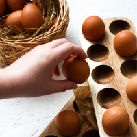 Wooden Egg Tray With Food Grade Durable And Odorless Durability Egg Storage Tray Home Egg Tray
