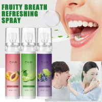 Fruity Breath Peach Grapes Breath Freshener Spray Halitosis Odor Liquid Treatment 22ml Care Refreshing Mouth Spray Freshene T0S5
