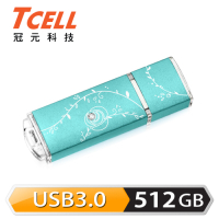 TCELL 冠元-USB3.0 512GB 絢麗粉彩隨身碟-Tiffany藍