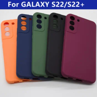 Silicone For SAMSUNG Galaxy S22+ S22 Plus 5G Phone Case Soft-Touch Liquid Silicone Cover S22 S22Plus Full Protective Shell