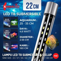 LAMPU LED CELUP AQUARIUM 3 MODE RGB BIRU PUTIH AQUASCAPE AKUARIUM IKAN - 22cm