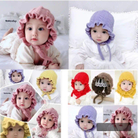 Topi Kupluk Bayi Bonet Bonnet Ruffle hat baby girl perempuan Rajut / Topi Rajut Bonnet Baby Girl Pre