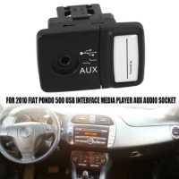High Quality AUX USB Port Socket Adapter StereosAdapter Auto Car Part For Fiat500 PuntoAbarth 735547937 Replacement Part D7YA