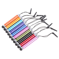 5Pcs/Lot Retractable Three-tier with Rhinestone Capacitive Touch Screen Stylus Pen Phone Tablet Random Color