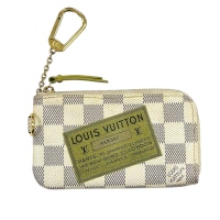 【二手名牌BRAND OFF】LOUIS VUITTON LV 路易威登 白色 棋盤格 塗層帆布 鑰匙包 N63085