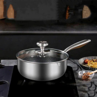 Thickened Milk Pot 316 Stainless Steel Honeycomb Non-stick Cooking and Frying Household Multi-functional Food Pot Small Saucepan