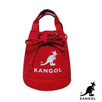 福利品 KANGOL 韓版玩色系列-帆布斜背水桶包-棗紅