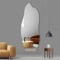 Bathroom Wall Mirror Irregular Accessories Asymmetrical Mirror Salon Sticker Espejos Decorativos De Pared Home Decor Luxury