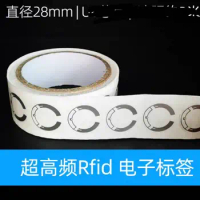 small round RFID tag UHF sticker wet inlay EPC 6C adhesive passive RFID wet inlay paper label 28mm